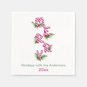 Servilleta De Papel Feliz Navidad Fiesta Verde Roja