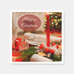 Servilleta De Papel "Feliz Navidad" Galletas y Velas de Navidad