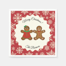 Servilleta De Papel Feliz Navidad Gingerbread Pareja Papel