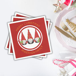 Servilleta De Papel Feliz Navidad, Gnomes