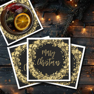 Servilleta De Papel Feliz Navidad Gold Stars