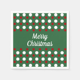 Servilleta De Papel Feliz Navidad Green Red Polka Dots