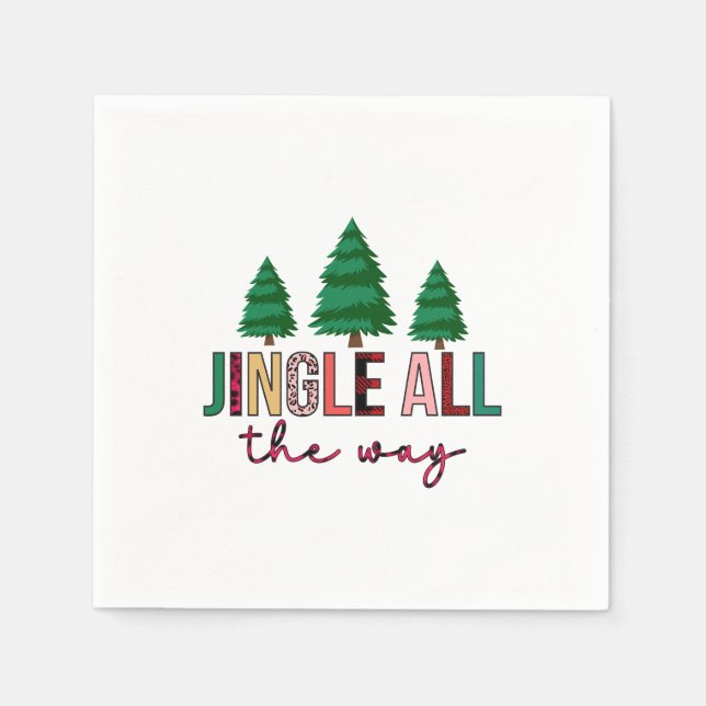 Servilleta De Papel Feliz Navidad Jingle All The Way (Anverso)