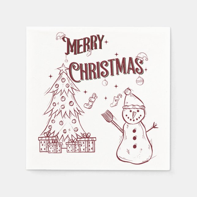 Servilleta De Papel Feliz Navidad juguetona (Anverso)