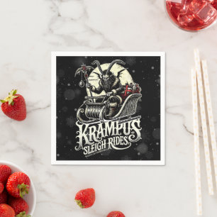 Servilleta De Papel Feliz Navidad Krampus Paseos en Trineo de Krampus