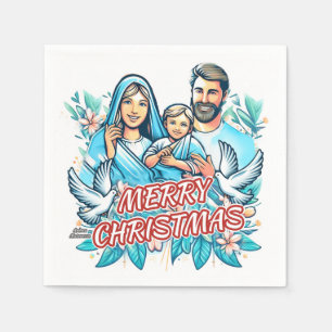 Servilleta De Papel Feliz Navidad - La Sagrada Familia - Natividad