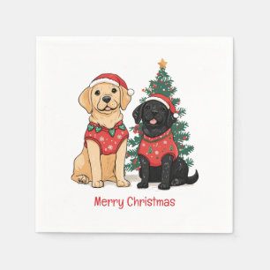 Servilleta De Papel Feliz Navidad Labrador Retriever Perros