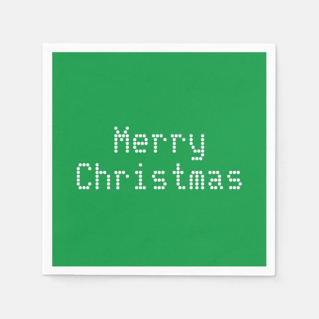 Servilleta De Papel "Feliz Navidad", libro de fiesta verde blanco (Anverso)