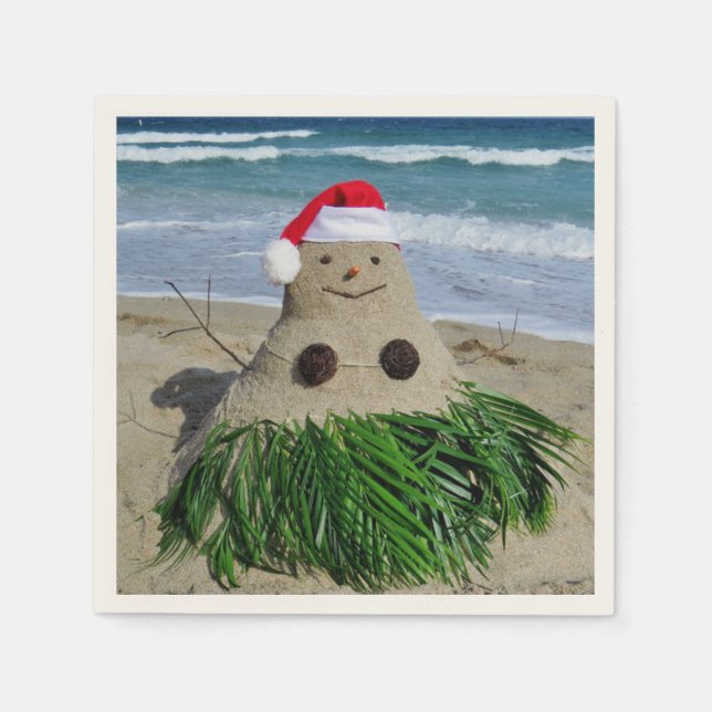 Servilleta De Papel Feliz Navidad Mele Kalikimaka Sandman Snowman (Anverso)