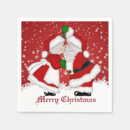 Servilleta De Papel Feliz Navidad Mistletoe Santa Napkins