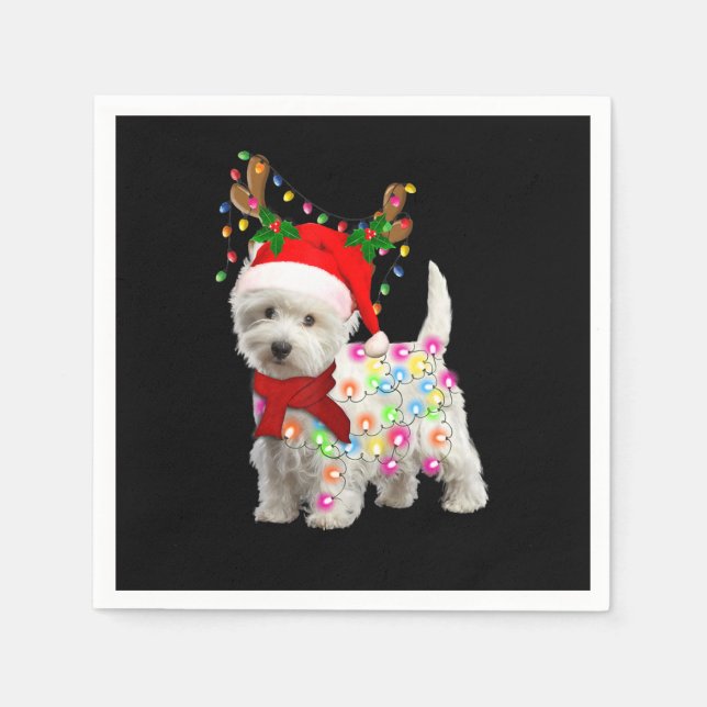 Servilleta De Papel Feliz Navidad Navidad Navidad Westig Perro Cosplay (Anverso)
