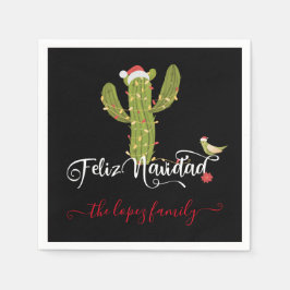 Servilleta De Papel Feliz Navidad Navidades Cactus Fiesta