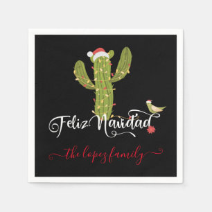 Servilleta De Papel Feliz Navidad Navidades Cactus Fiesta