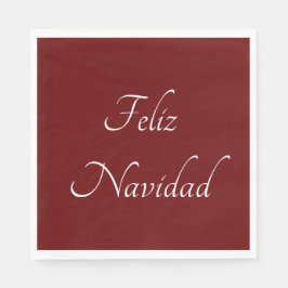 Servilleta De Papel Feliz Navidad Navidades Fiesta Roja
