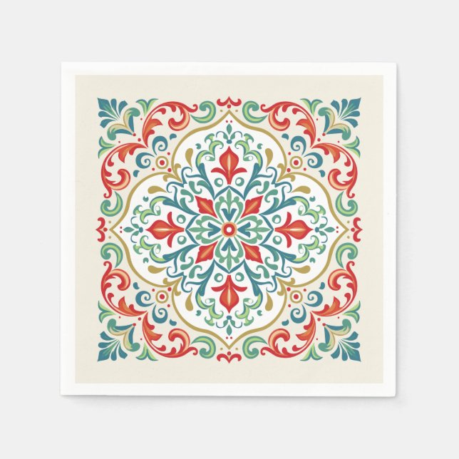 Servilleta De Papel Feliz Navidad, Navidades mexicanos, hermosa tela r (Anverso)