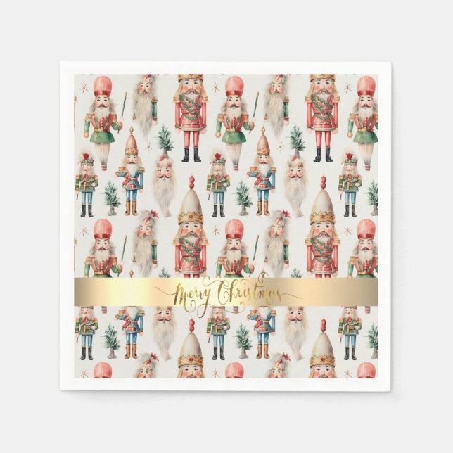 Servilleta De Papel Feliz Navidad Nutcracker (Anverso)