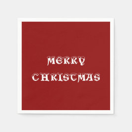 Servilleta De Papel Feliz Navidad Oscuro Papel Rojo