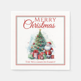 Servilleta De Papel Feliz Navidad Papá Noel