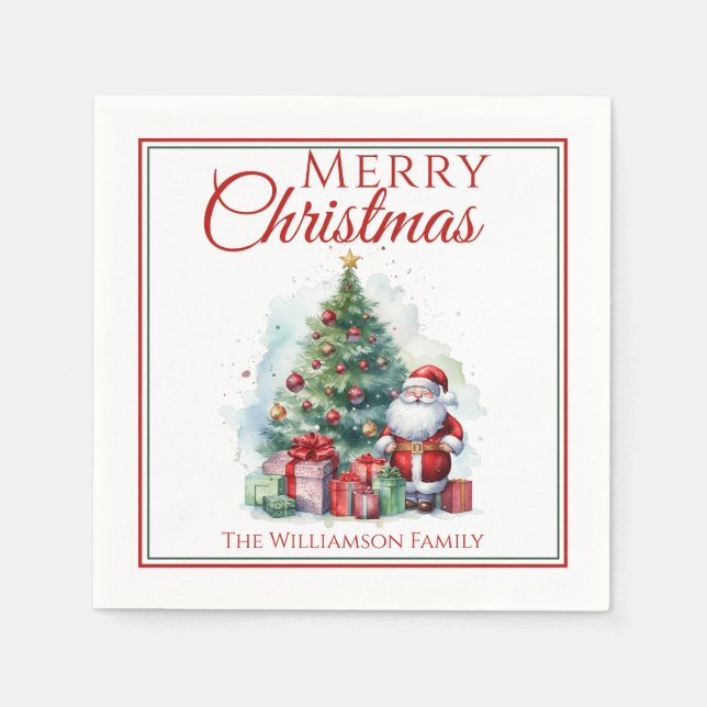 Servilleta De Papel Feliz Navidad Papá Noel (Anverso)
