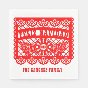 Servilleta De Papel Feliz Navidad Papel picado