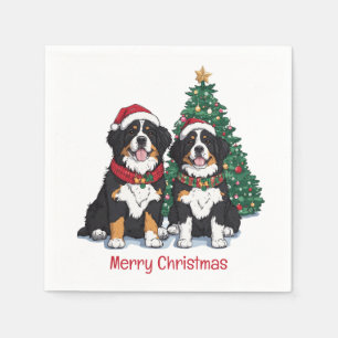 Servilleta De Papel Feliz Navidad Perros de Montaña Berneses