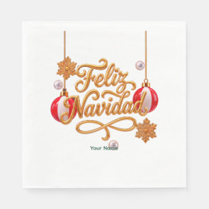 Servilleta De Papel Feliz Navidad Perú Navidad Personalizada