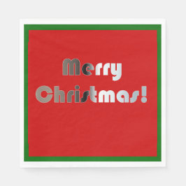 Servilleta De Papel Feliz Navidad Red y toallas verdes