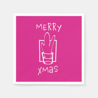 Servilleta De Papel Feliz Navidad Rosa