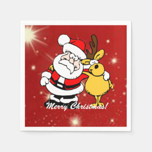 Servilleta De Papel Feliz Navidad Santa Claus/servilletas de renos