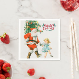 Servilleta De Papel Feliz Navidad santa Holiday