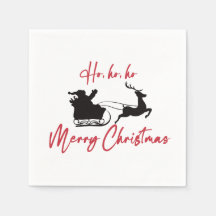 Feliz Navidad Santa Paper Napkin