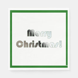 Servilleta De Papel Feliz Navidad, toallas verdes y blancas
