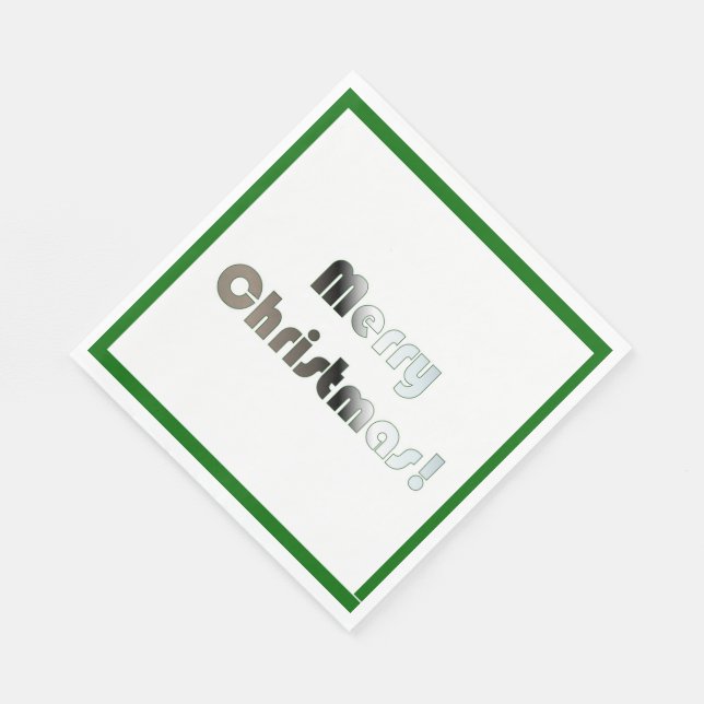 Servilleta De Papel Feliz Navidad, toallas verdes y blancas (Esquina)