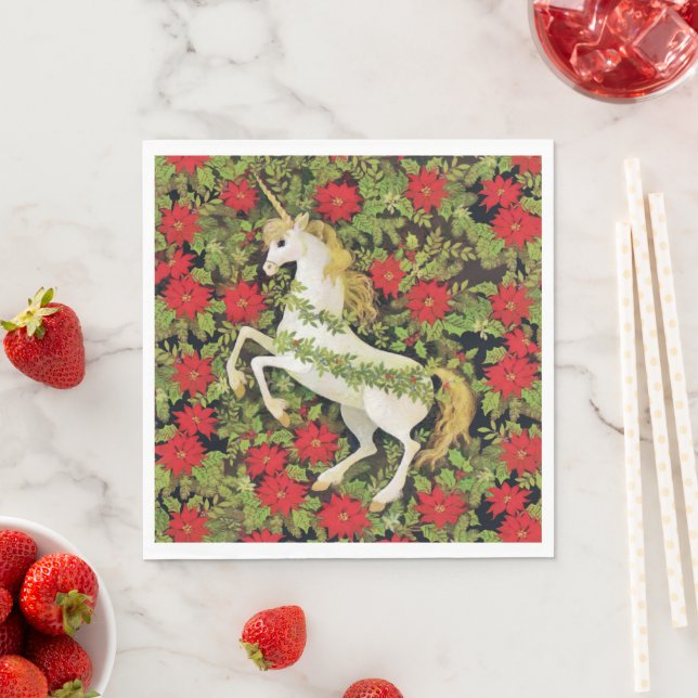 Servilleta De Papel Feliz Navidad Unicornio (In situ)