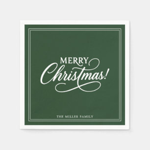 Servilleta De Papel Feliz Navidad verde, feriado