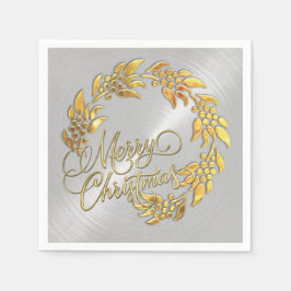 Servilleta De Papel Feliz Navidad Wreath