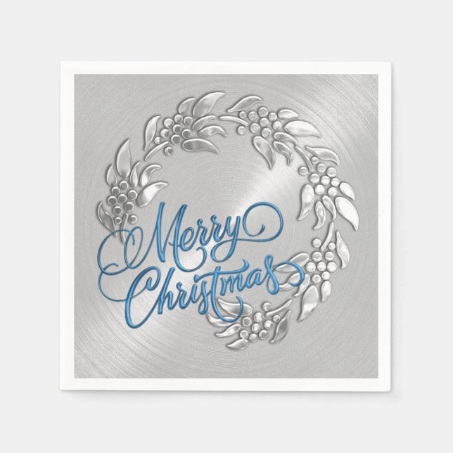 Servilleta De Papel Feliz Navidad Wreath (Anverso)