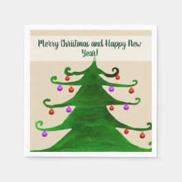 Servilleta De Papel Feliz Navidad y felices toallas de Año Nuevo