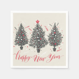 Servilleta De Papel Feliz Navidad y Feliz Año Nuevo