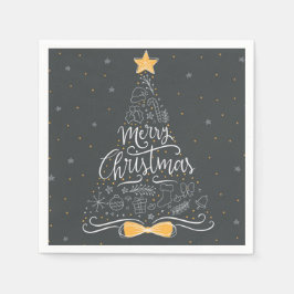 Servilleta De Papel Feliz Navidad y Feliz Año Nuevo