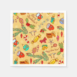 Servilleta De Papel Feliz Navidad Y Feliz Año Nuevo