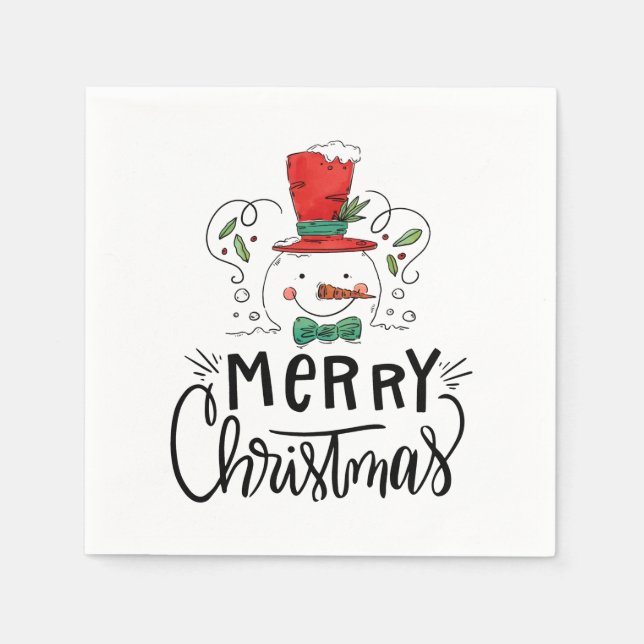 Servilleta De Papel Feliz Navidad y Feliz Año Nuevo (Anverso)