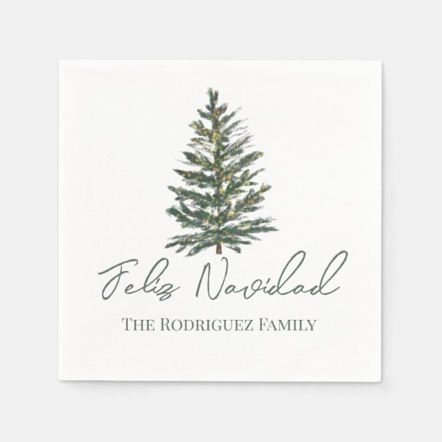 Servilleta De Papel Feliz Navidad y luces (Anverso)