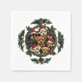 Servilleta De Papel Feliz Navidad Yorkshire Terrier Dogs
