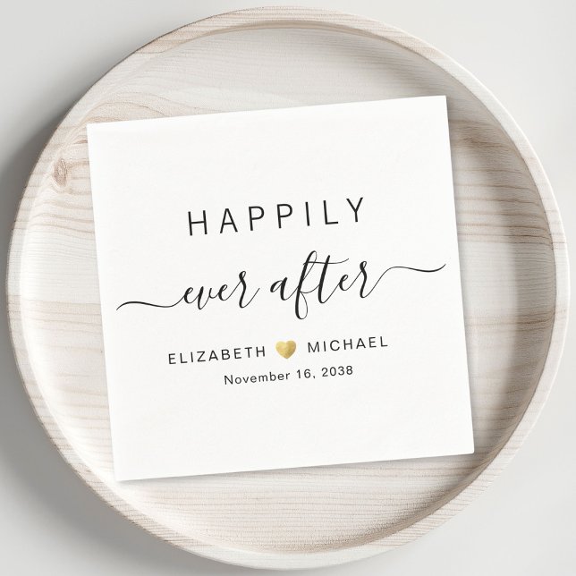 Servilleta De Papel Feliz Nunca Después Del Boda (Happily Ever After Wedding Napkins)