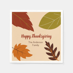 Servilleta De Papel Feliz otoño y tu nombre