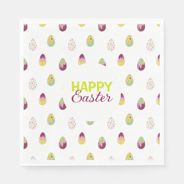 Servilleta De Papel Feliz Pascua. (Anverso)