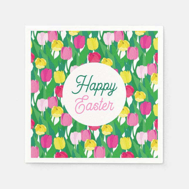 Servilleta De Papel Feliz Pascua. (Anverso)