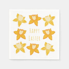 Servilleta De Papel Feliz Pascua Amarillo Daffodil