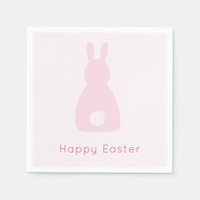 Servilleta De Papel Feliz Pascua Bebé Rosa Bungalow (Anverso)